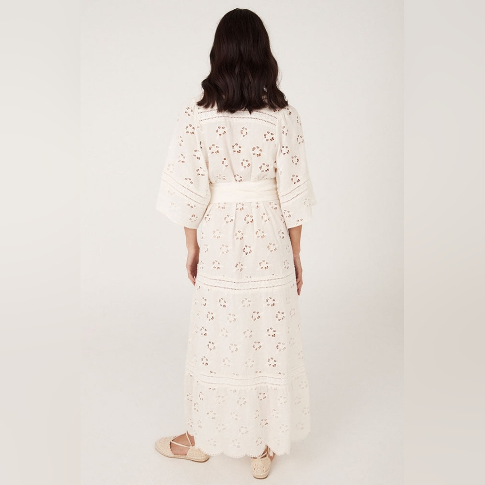 Spell Love Note Broderie Gown Dress Star White - Picture 5 of 16